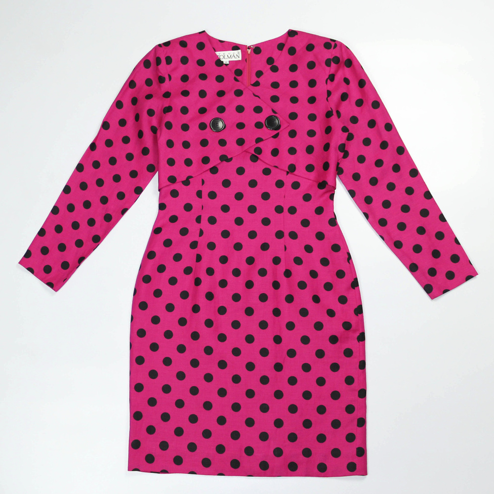 Vintage Polka Dot Hot Pink Cute Dress
